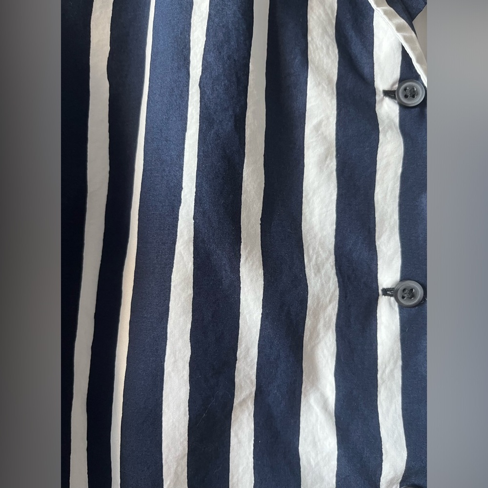 Uniqlo x Marimekko Navy and White Striped Shirt - Picture 2 of 7